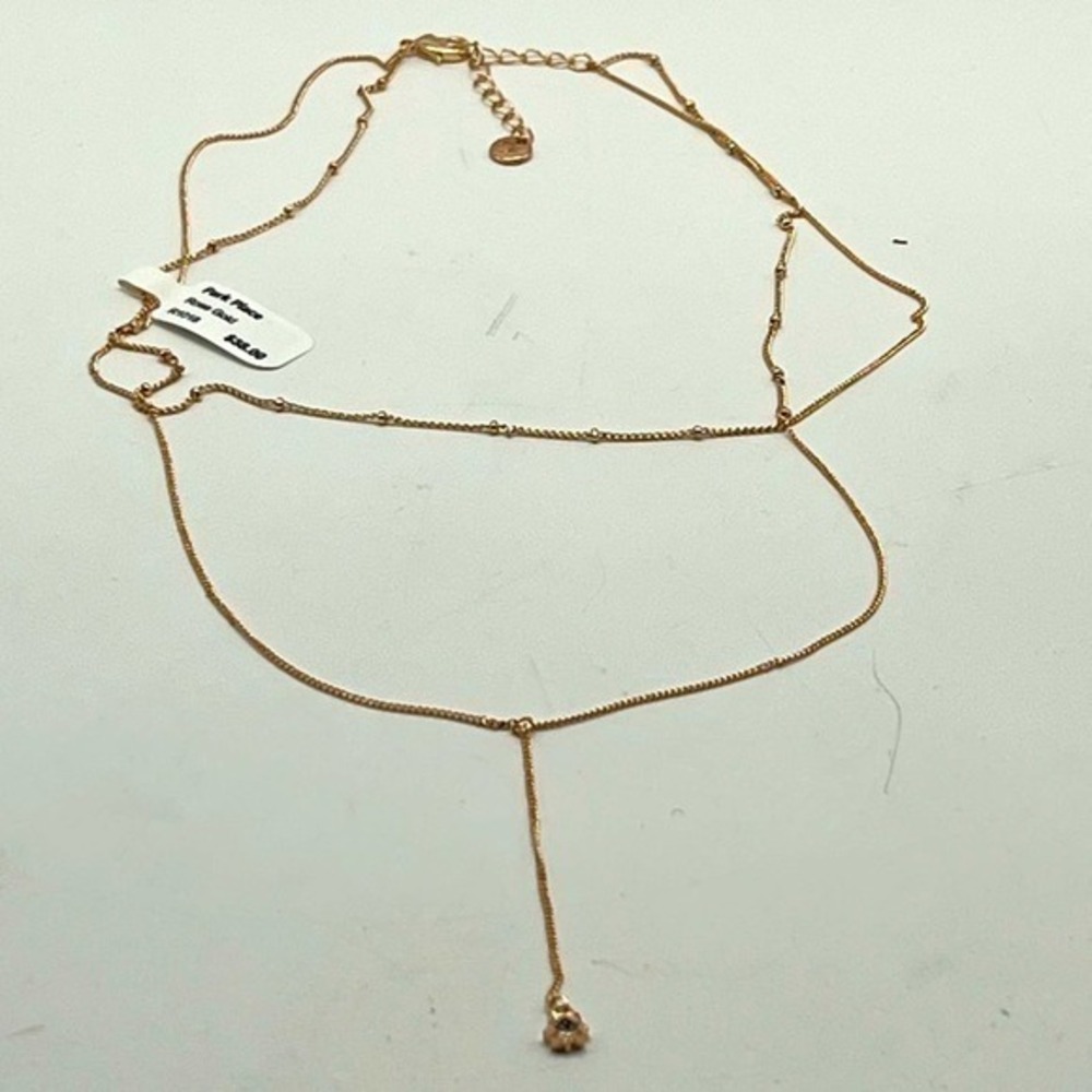 NEW REAL SIMPLE Park Place fashion rose gold double layer necklace